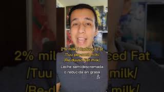 Tipos de leche en inglés 🥛 [upl. by Annahsirhc299]