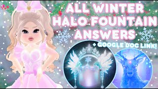 GLITTERFROST HALO FOUNTAIN ANSWERS 2023 ❄️✨Winter Royale High [upl. by Lati]