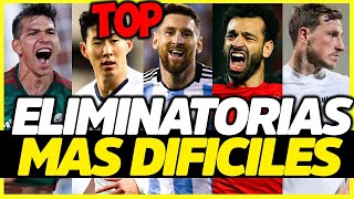 LAS ELIMINATORIAS MÁS DIFÍCILES Y FÁCILES DEL MUNDO  ¿SUDAMÉRICA ES FÁCIL  TOP 6 [upl. by Hsinam]