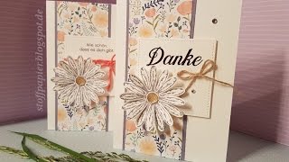 Tutorial Dankeskarte mit Gänseblümchengruß von Stampinup [upl. by Relyhcs73]