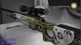 AWP Worm God  Skin Wear Preview [upl. by Hamish]