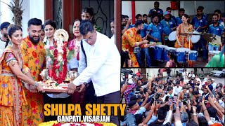 Shilpa Shetty Ganpati Visarjan 2024  CRAZY Dance On Nashik Dhol  FULL VIDEO [upl. by Vedetta]