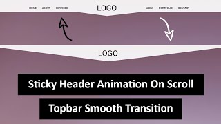 Sticky Header With Smooth Transition On Scroll Using HTML CSS amp JQUERY [upl. by Ailiec]