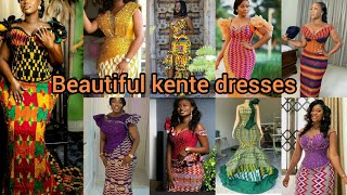 Most beautiful kente dresses for ladies  Ghanaian Traditional kente styles  African kente dresses [upl. by Hagai]