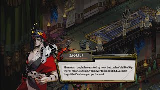 Zagreus asks Thanatos whats it like on the outside  Hades [upl. by Namwen771]