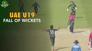 Fall of UAE U19 wickets against Pakistan U19  50Over TriSeries in Dubai 2024 [upl. by Marya74]