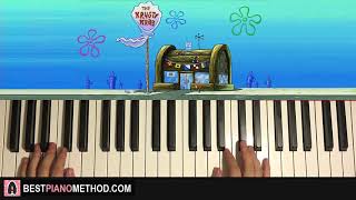 HOW TO PLAY  Spongebob  Krusty Krab Theme Piano Tutorial Lesson [upl. by Ragde]