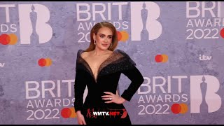 Adele arrives at The BRIT Awards 2022 Red Carpet [upl. by Nagiam]