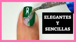 Uñas Verdes Elegantes 2023💚Uñas Decoradas SencillasCómo Pintar Uñas Fácil y Rápido [upl. by Atsirk]