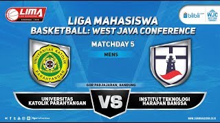 MENS UNIV KATOLIK PARAHYANGAN VS INSTITUT TEKNOLOGI HARAPAN BANGSA LIMA BASKETBALL WJC 2018 [upl. by Caundra]