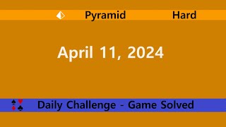 Microsoft Solitaire Collection  Pyramid Hard  April 11 2024  Daily Challenges [upl. by Rocca655]