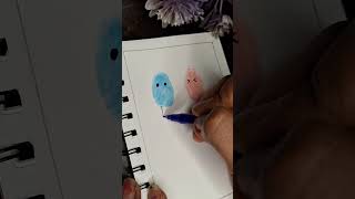 Thumb Printing Couple Art 🎨 👌 😍 painting art shortsvideo shorts [upl. by Legge950]