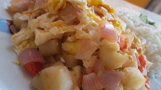 RECETA Chuño Revuelto comida peruana [upl. by Htaeh762]