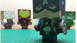 How to make a Captain America Papercraft  cubeecraft free template [upl. by Savannah]