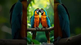 a pair of colourfull parrot sit on the branch of tree [upl. by Enilasor146]