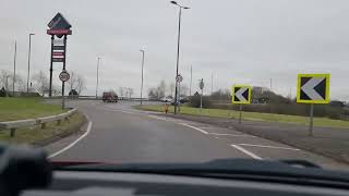 Ashfield Driving Test RoutesMcArthur Glen Roundaboutsrejoining A38 [upl. by Ueihttam379]