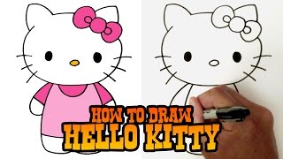 How to Draw Hello Kitty  Step by Step Video [upl. by Winston]