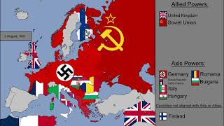 World War II in Europe with Flags Every Day [upl. by Ebag]