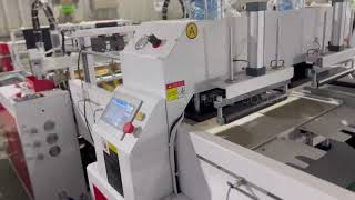 Full automatic Dcut flat bags T shirt bag sealing cutting making machine [upl. by Norene]