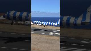 Condor Blue Sea Livery Airbus A321 lands at Madeira Airport FNC LPMA shorts [upl. by Graniela]