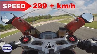 Ducati 1299S Panigale  Acceleration Top Speed 300 kmh Ride and Best Exhaust Sound [upl. by Nertie662]