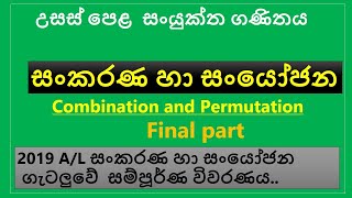 Permutation and Combination 2019 Al problem Discussion sinhala  sankarana ha sanyojana Sinhala [upl. by Milan385]