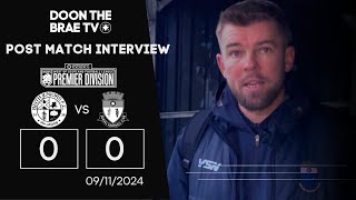 Post Match Interview  vs Beith Juniors 09112024 [upl. by Ottilie303]