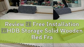 Review 【 Free Installation 】HDB Storage Solid Wooden Bed Frame Storage Bed Single Bed Super Single [upl. by Stephanie]