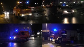 Lagerhallenvollbrand in Stolberg  Einsatzfahrten Feuerwehr [upl. by Anirehtak]