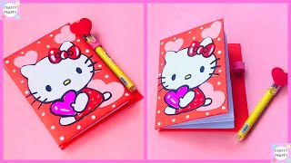 How to make Hello Kitty Valentines Day Notebook  DIY Notepad DIY Notebook  Back to School [upl. by Aihsenet669]