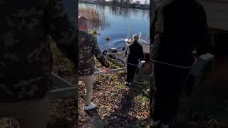 Boat loading mishap in Karlstad Sweden [upl. by Nnylaj]