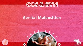 L19 part 3 Genital malposition Prolapse RVF Gynecology [upl. by Ainolloppa]