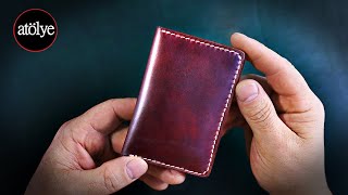 Handmade Leather Wallet  best leather wallet  leather craft  DIY  ASMR [upl. by Fineberg]