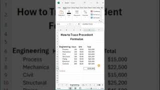 How to Trace Precedent Formulas  in 59 seconds excel projectmanagement [upl. by Fiorenza]