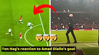 Ten Hags reaction to Amad Diallos goal in Manchester United vs Liverpool 43 [upl. by Mansur]