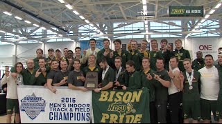 NDSU Mens Track and Field Caputres 5th Summit League Indoor Championship [upl. by Muffin]