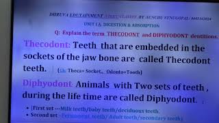 353THECODONT amp DIPHYODONT DentitionVSQ SRsIADigestion and Absorption [upl. by Cynara960]