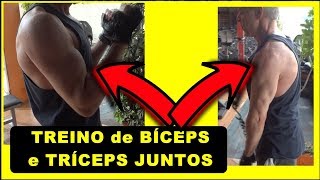 TREINO de BICEPS e TRICEPS juntos  Começo na academia [upl. by Treboh]