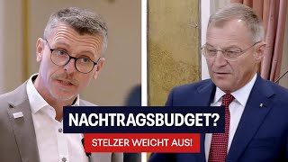 Nachtragsbudget Landeshauptmann Stelzer weicht kritischer Frage aus [upl. by Lorenz]