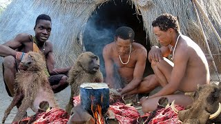 HADZA HUNT BABOON AND COOKING [upl. by Olav]