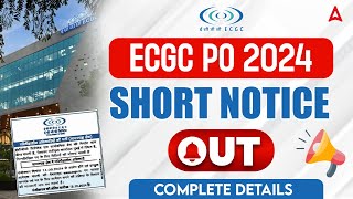 ECGC PO 2024 Notification  ECGC PO Notification Out  Complete Details [upl. by Oicinoid]