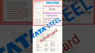 TATA STEEL AEP EXAMINATION SCHEDULE 2024 shouts [upl. by Stelmach]