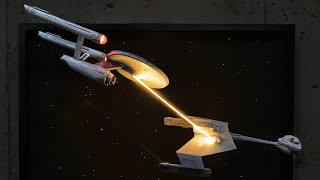 Starship Diorama With Realistic Phaser Effect [upl. by Gnos]