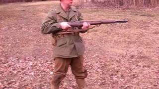 M1 Garand Rifle Firing Position and Reload Drill [upl. by Rilda]