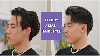 Korean Inspired Hairstyle On Asian Hair  Haircut amp Styling [upl. by Perlie]