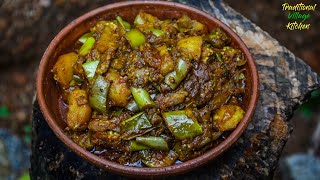 පොල් කිරි නැතුව අල දාල උයන වම්බටු කරිය Delicious Potato Brinjal Recipe  Indian Style Eggplant Curry [upl. by Ludly]