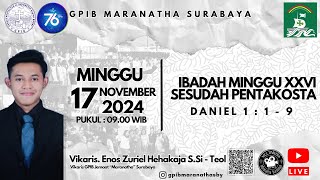 Ibadah Minggu XXVI Sesudah Pentakosta 17 November 2024 [upl. by Esinwahs]