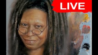 Alla Prima Portrait Painting  Whoopi [upl. by Sulihpoeht]