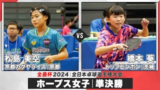 【全農杯2024】準決勝 松島美空 vs 橋本葵｜ホープス女子 決勝トーナメント [upl. by Pihc]