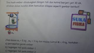 Cara Mudah Dinamika rotasi  mencari percepatan dan tegangan tali Fisika SMA [upl. by Fagan]